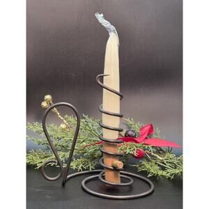 Courting Candle Holder 6.5” Vintage Steel Iron Adjustable Spiral Old Fashioned